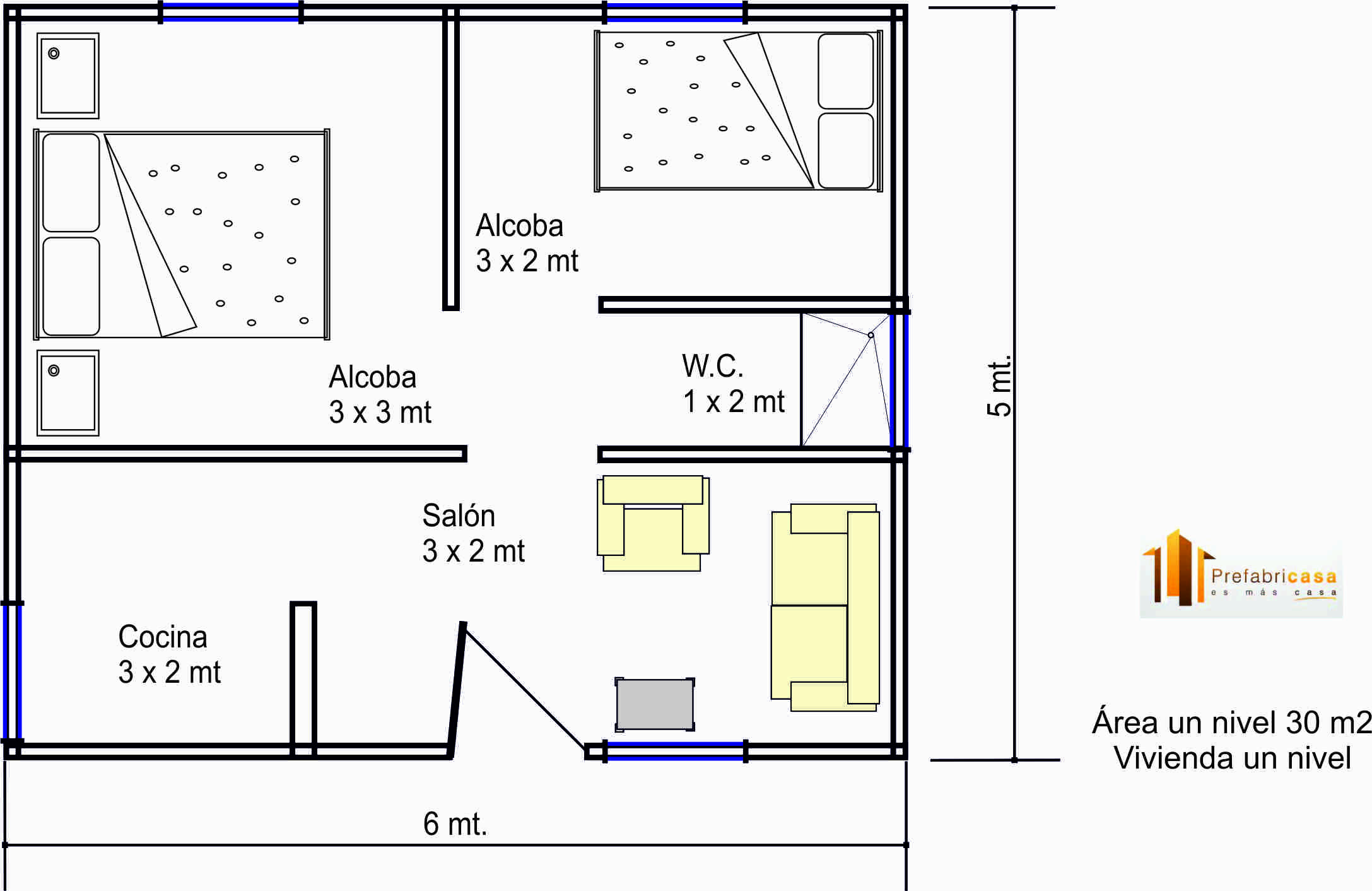 planos de casas 30 metros cuadrados